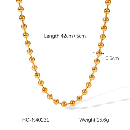 Fashion 18K Gold Plated Handmade Chain Ball Bead Chain