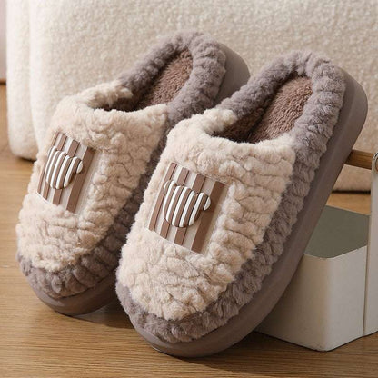 Color-Matching Lamb Slippers – Warm, Non-Slip Indoor Couples New Color-matching Lamb Slippers Indoor | Ectron Online