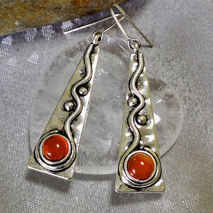 Vintage Mix Color Dangle Earring for Women Bohemian Tribal Hollow Out Metal Floral Long Earrings