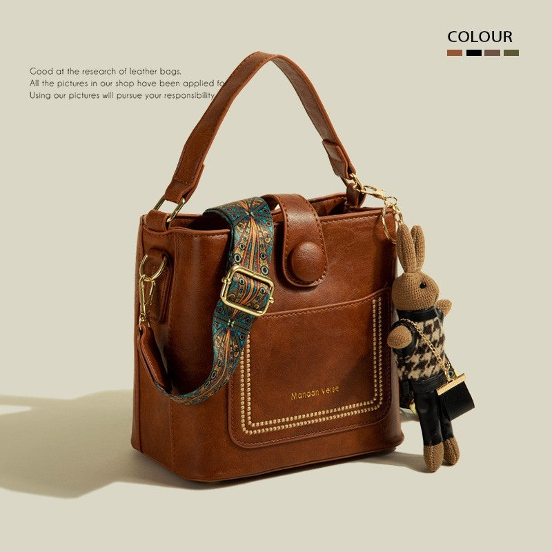Vintage Texture Single Shoulder Crossbody Bucket Bag Vintage Texture Single Shoulder Crossbod | Ectron Online