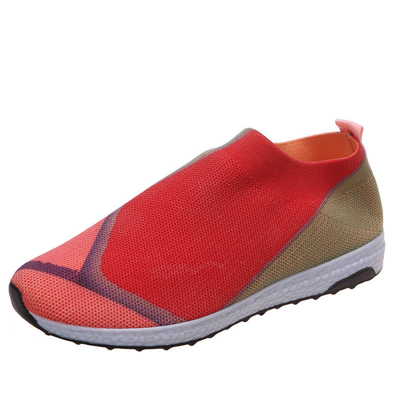 Women's Fly Weaving Color Blocking Flat Sneakers Women's Casual Fly Weaving Color Blockin | Ectron Online