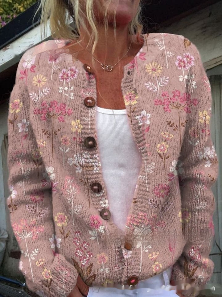 Cloak-Style Printed Cardigan Printed Casual Cloak Coat Cardigan Sweat | Ectron Online