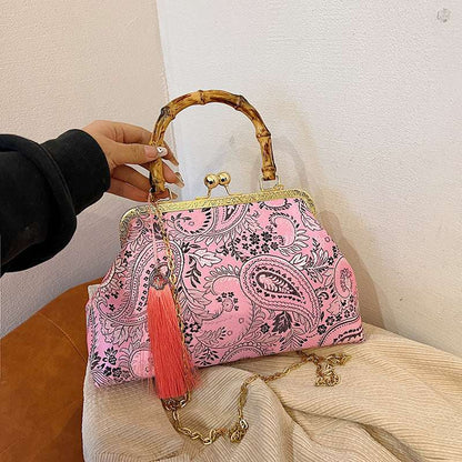 Vintage Dinner Silk Satin Chinese Clutch Bag Handbag