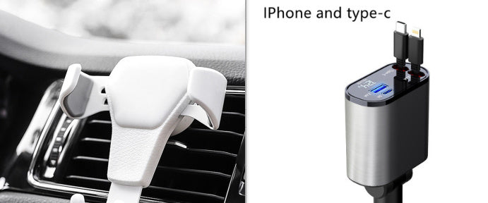 Super Fast Car Charger Adapter for USB & Type-C Metal Car Charger 100W Super Fast Chargi | Ectron Online