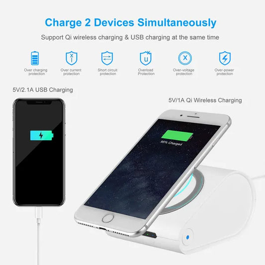 10400mAh Qi Wireless Power Bank | 5W Charger Pad & 2.1A USB Port
