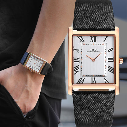 Light Luxury Square Quartz Leather Watch