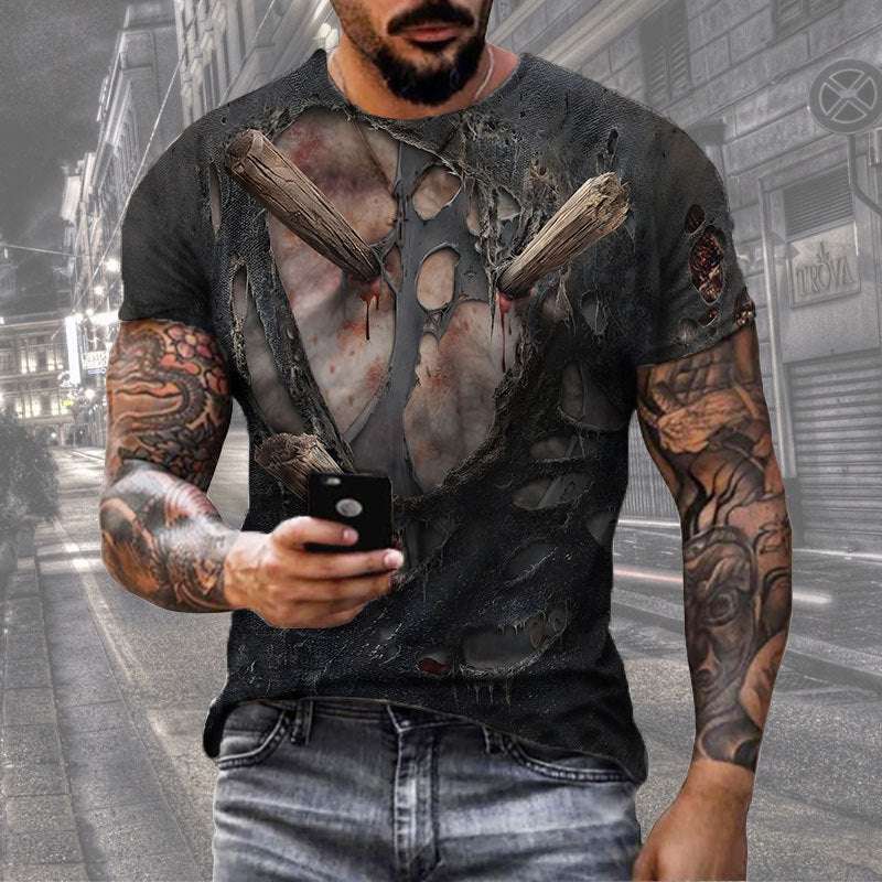 Men’s Digital Print Street Sports T-Shirt – Short Sleeve Tee Men's Digital Print Street Sports Short | Ectron Online