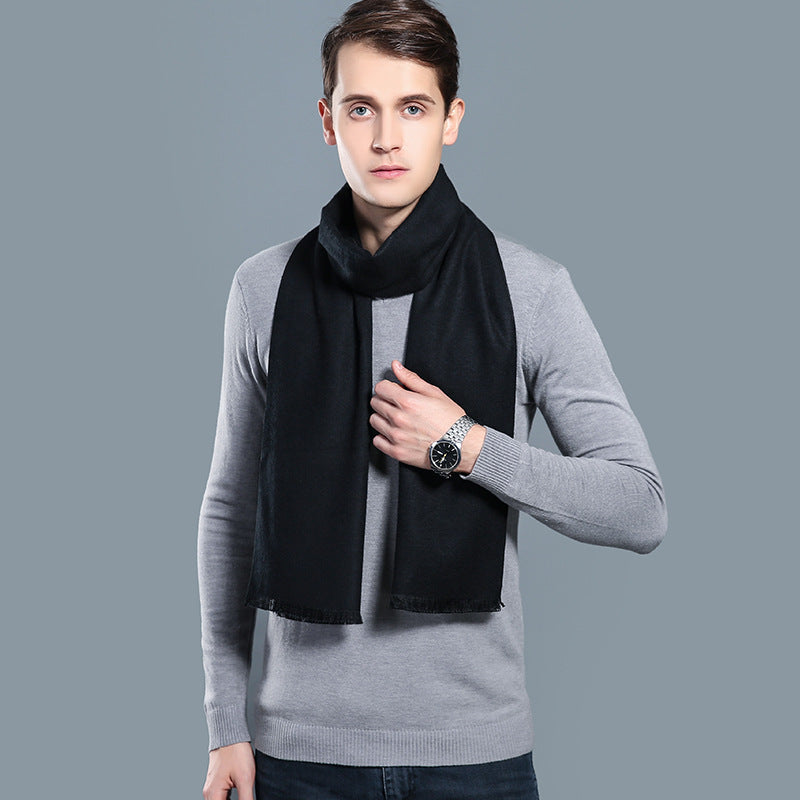 Simple Plaid Warm Keeping Artificial Cashmere Scarf Men's Scarves | Ectron Online