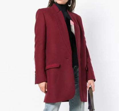 Women's Stand-Collar Woolen Coat | Elegant Slim-Fit Winter Jacket Ladies Stand-collar Slim-fit Woolen Coat | Ectron Online