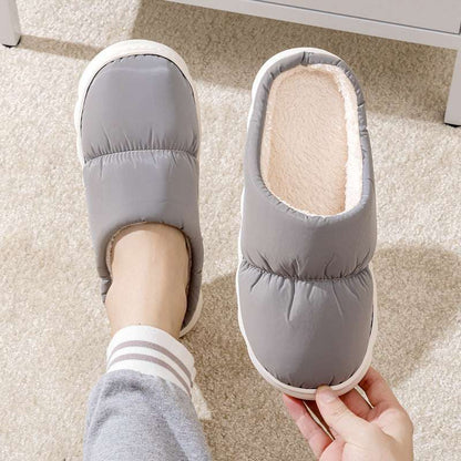 Down Cotton Slippers – Winter Warm Non-slip House Shoes for Couples New Down Cotton Slippers Women Couple Wi | Ectron Online