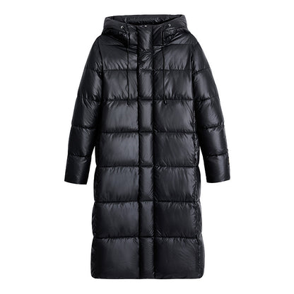 Women's Long Self-Heating Graphene Hooded Padded Jacket