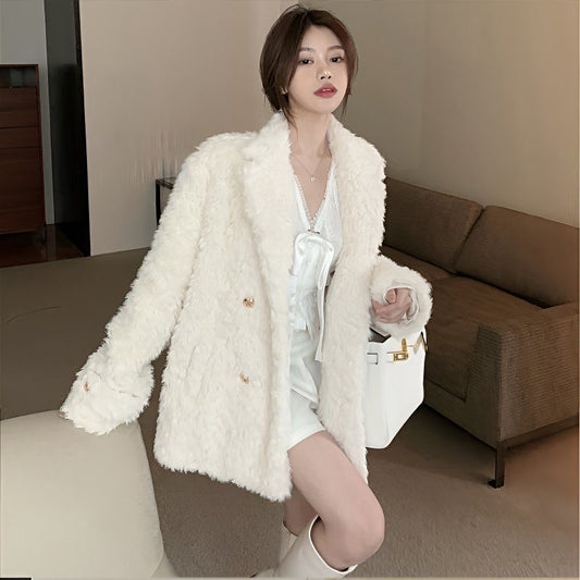 Women's Lamb Wool Mid-Length Coat Lamb Wool Mid-length Coat For Women | Ectron Online