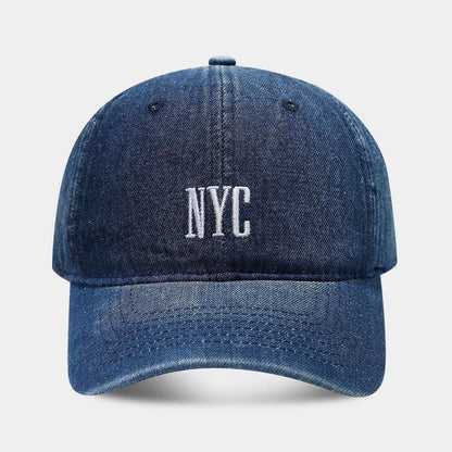 American Retro Denim Alphabet Peaked Cap - Vintage Embroidered Baseball Hat American Retro Denim Alphabet Peaked Cap | Ectron Online