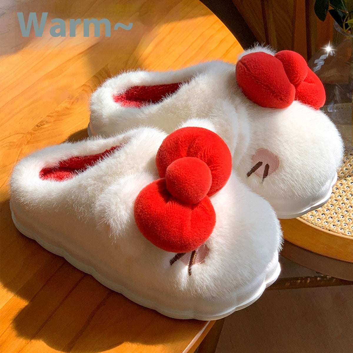 Girls' Warm Plush Slippers – Indoor & Outdoor Autumn Comfort Indoor Warm Girl Plush Slippers For Home | Ectron Online