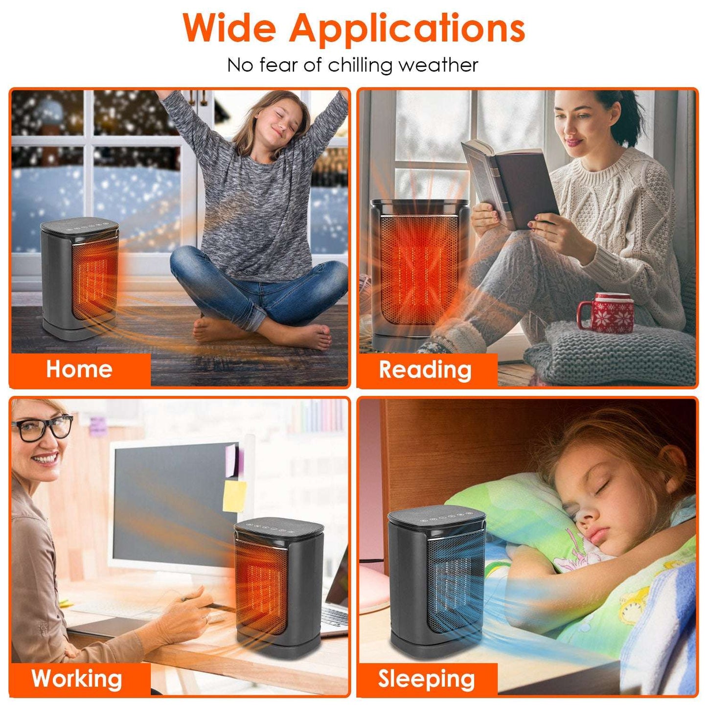 1500W Ceramic Oscillating Space Heater with Remote & Digital Display