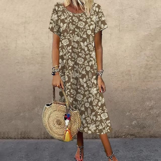 Summer Super Large Beach Short Sleeve Dress – Breezy & Loose Summer Super Large Beach Short Sleeve Dr | Ectron Online