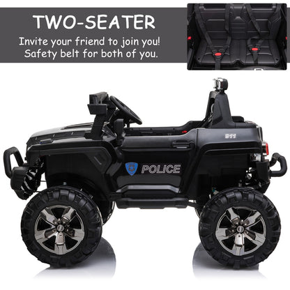 12V Kids Ride-On Police Truck Kids Ride-On Car 12V RC 2-Seater Police | Ectron Online
