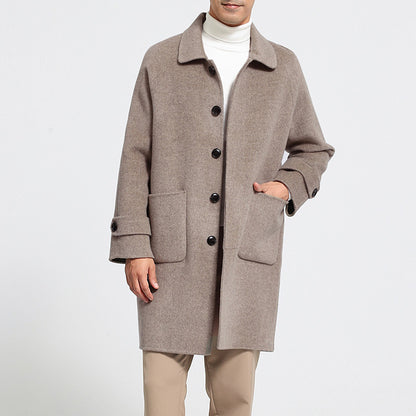 Men's Reversible Wool Mid-Length Coat