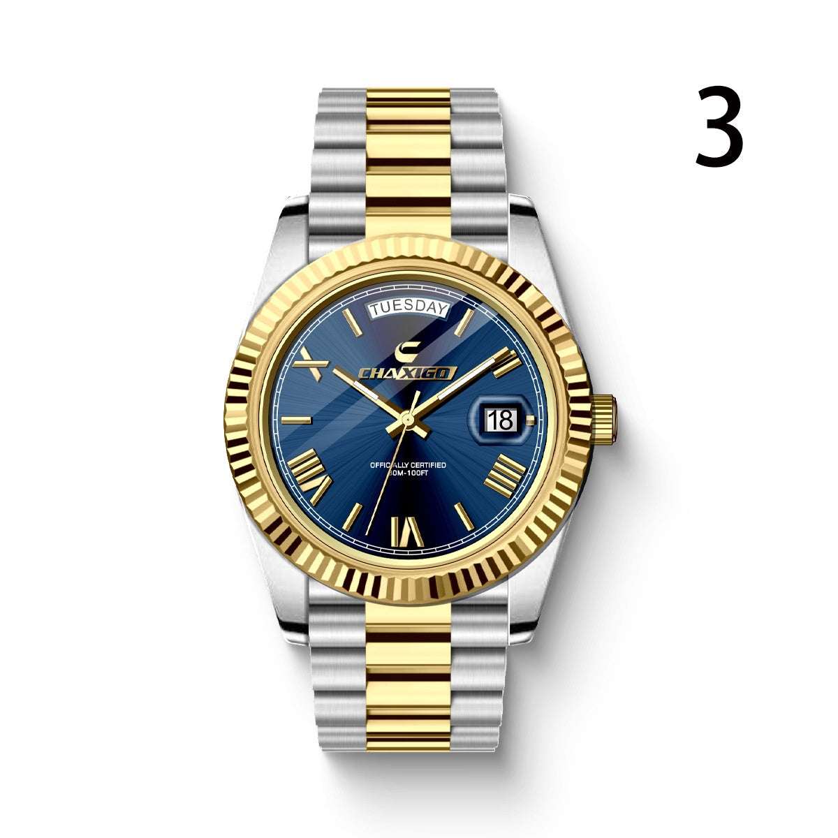 Men's Fashion Quartz Watch Fashion Men's Watch Steel Band Large Dia | Ectron Online