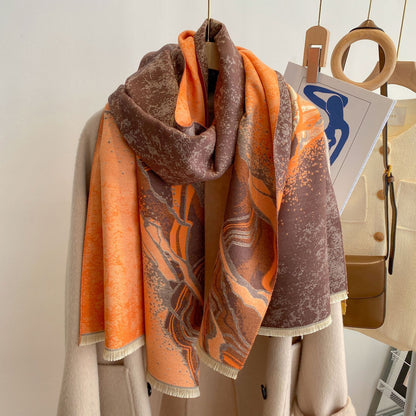 Women's Double-Sided Thick Scarf Style Double-sided Thickened Warm Scarf | Ectron Online