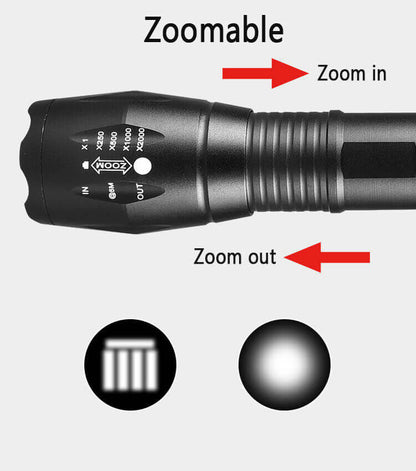 2-Pack UV Flashlight & LED Torch - 395nm Zoomable Blacklight