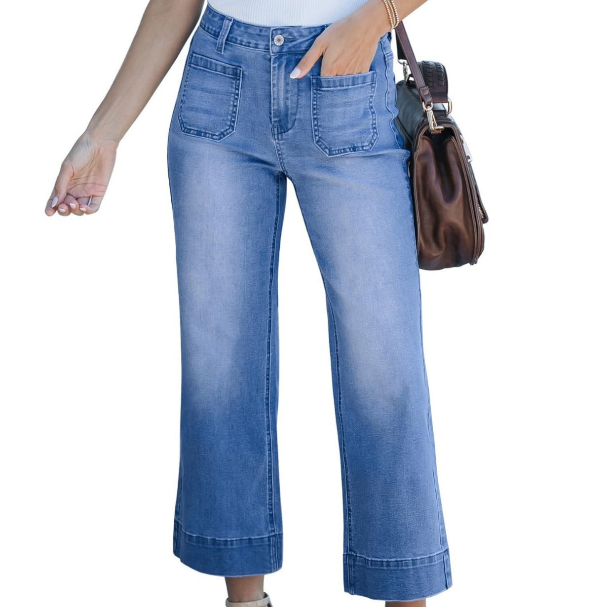 Slimming Wide-Leg Straight Jeans Slimming And Wide Leg Straight-leg Pants | Ectron Online