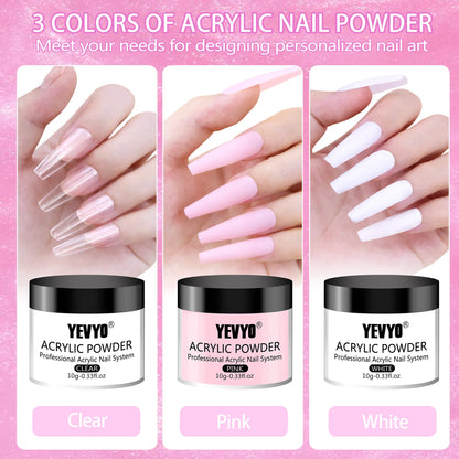 24-Color Acrylic Nail Kit with Monomer Acrylic Nail Kit, 24 Color Glitter Acryl | Ectron Online