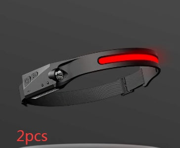 COB LED Induction Riding Headlamp Flashlight, USB Rechargeable COB LED Induction Riding Headlamp | Ectron Online
