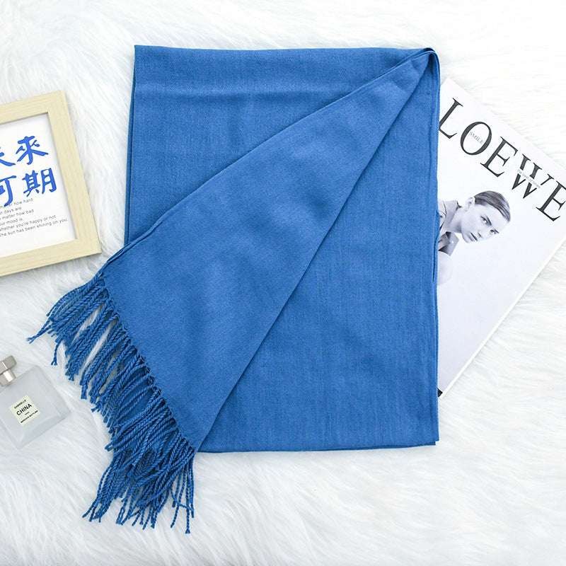 Luxurious Warm Tassel Scarf - Cashmere-Feel Meeting Accessory Annual Meeting Warm Cashmere Tassel Scar | Ectron Online