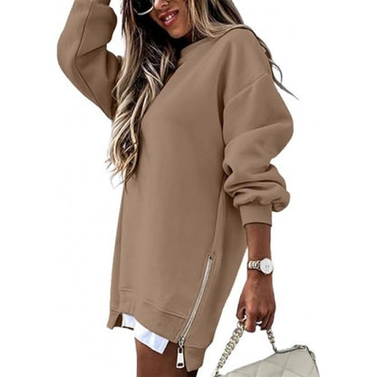 Women's Fall Winter Pullover | Side Zipper Stitching Fashion Sweater Fall Winter Fashion Stitching Side Zippe | Ectron Online