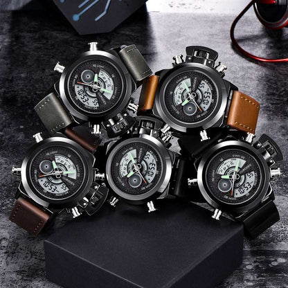 Men's Double Display Sports Watch Fashion Belt Multi-functional Double Dis | Ectron Online
