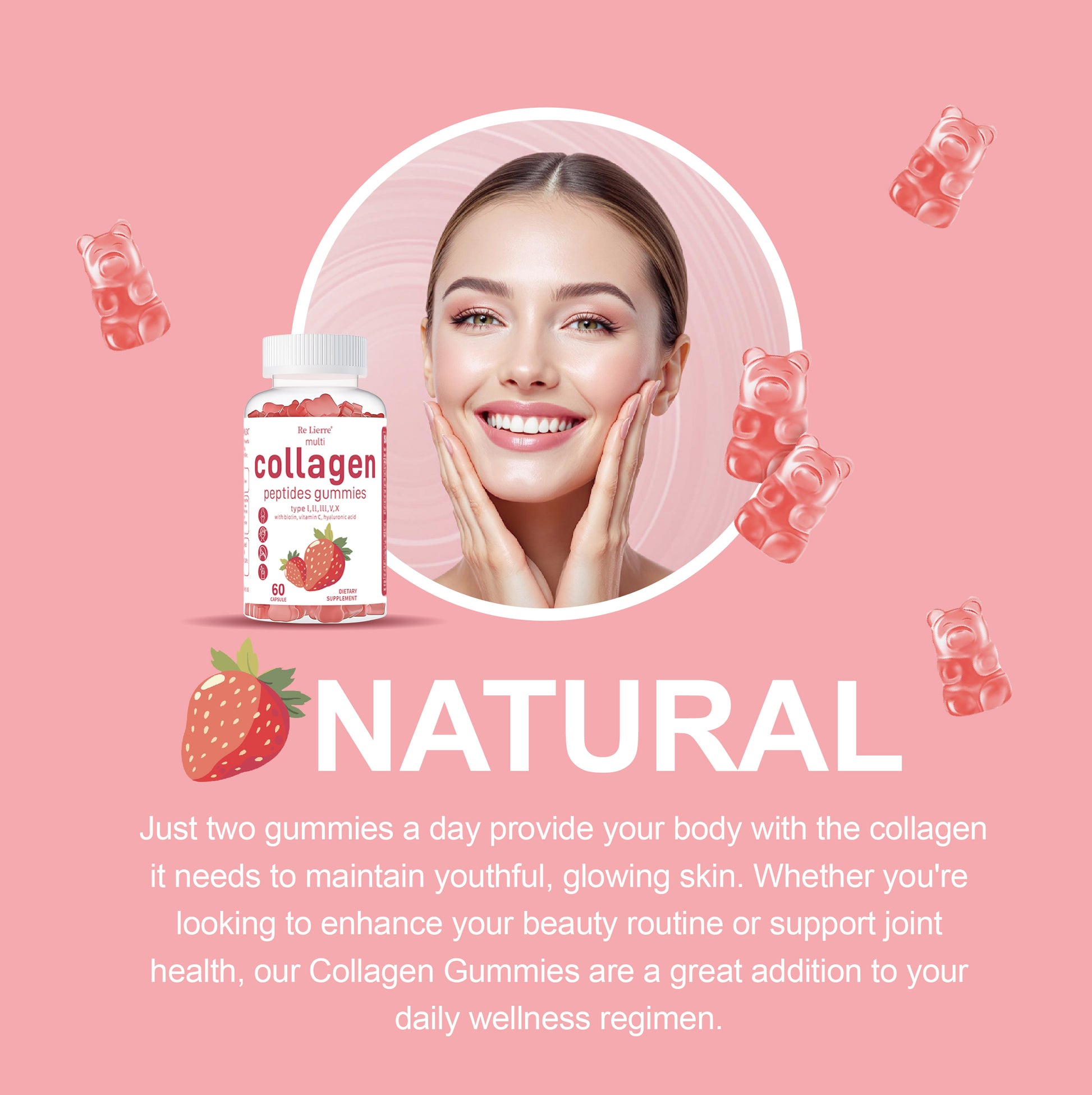 Collagen Peptide Gummies - Bioactive Skin, Hair & Nail Support