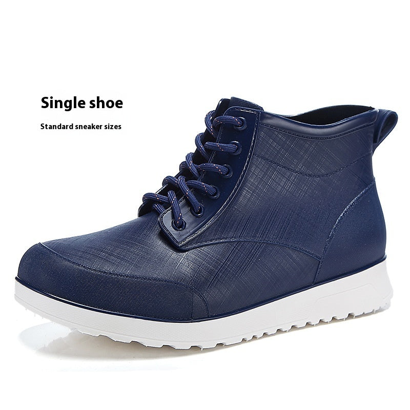 Men’s Fashion Tie Rain Boots – Outdoor, Non-slip & Versatile Fashion Tie Rain Boots Men's Outdoor Non | Ectron Online
