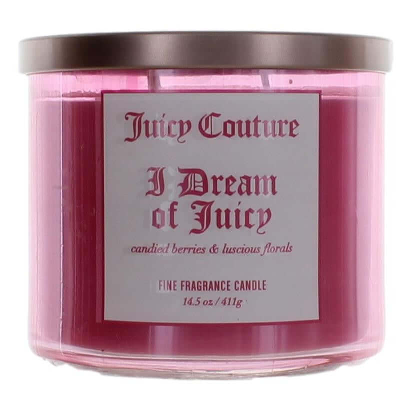 3-wick soy candle in pink jar, Juicy Couture label: 'I Dream of Juicy'