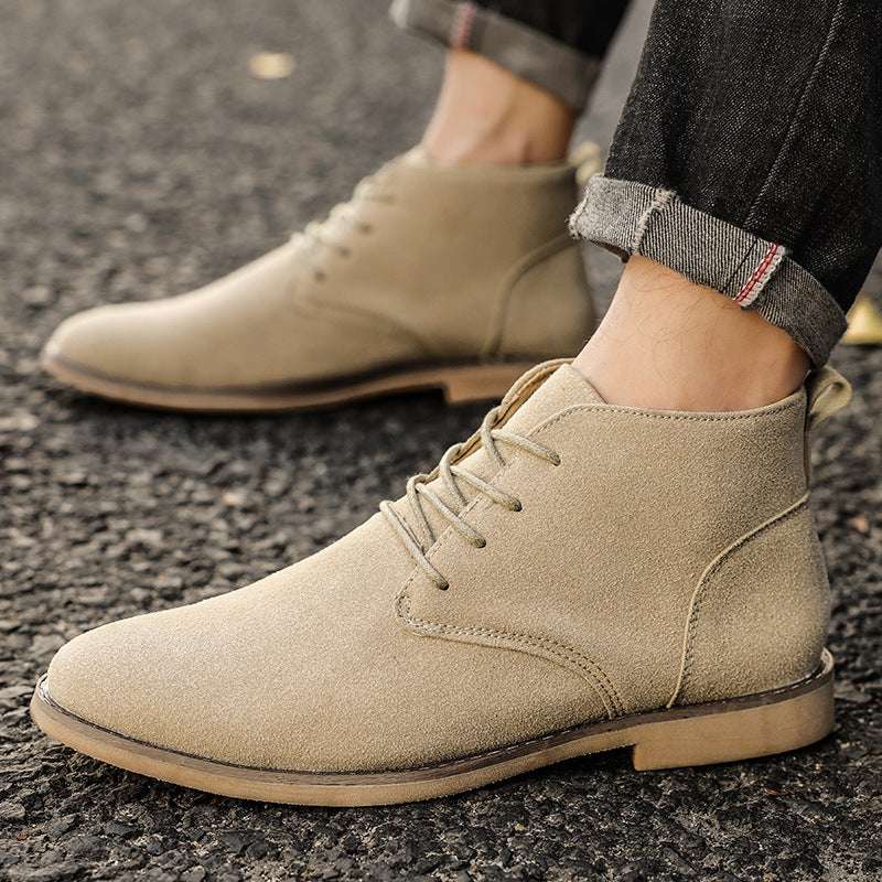 Men’s Business Boots – British Style, PU Leather, High-Top Men's Business Shoes And Boots Retro Bri | Ectron Online