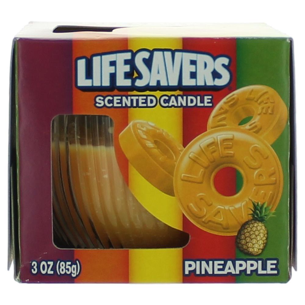 Amber glass jar scented candle with pineapple graphic, 3 oz (85 g)