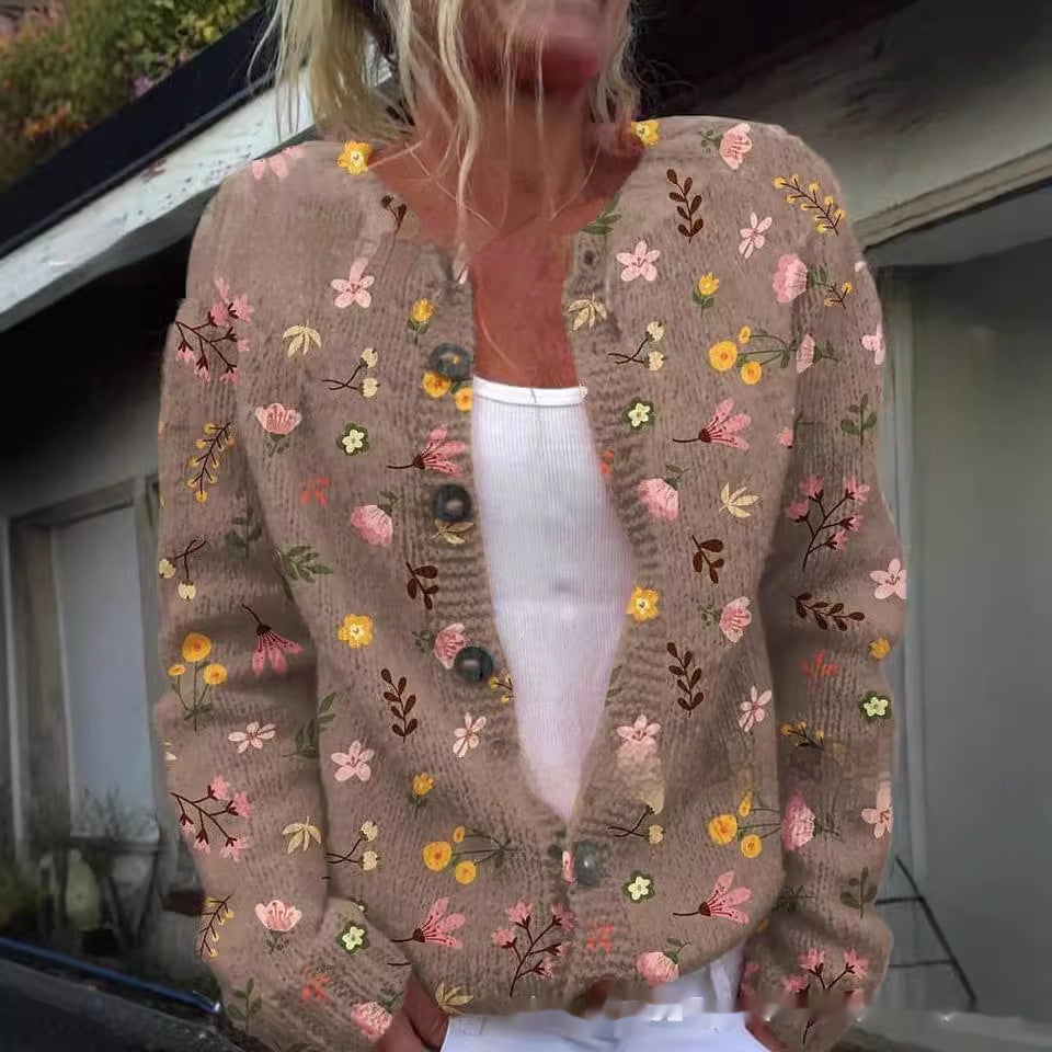 Cloak-Style Printed Cardigan Printed Casual Cloak Coat Cardigan Sweat | Ectron Online