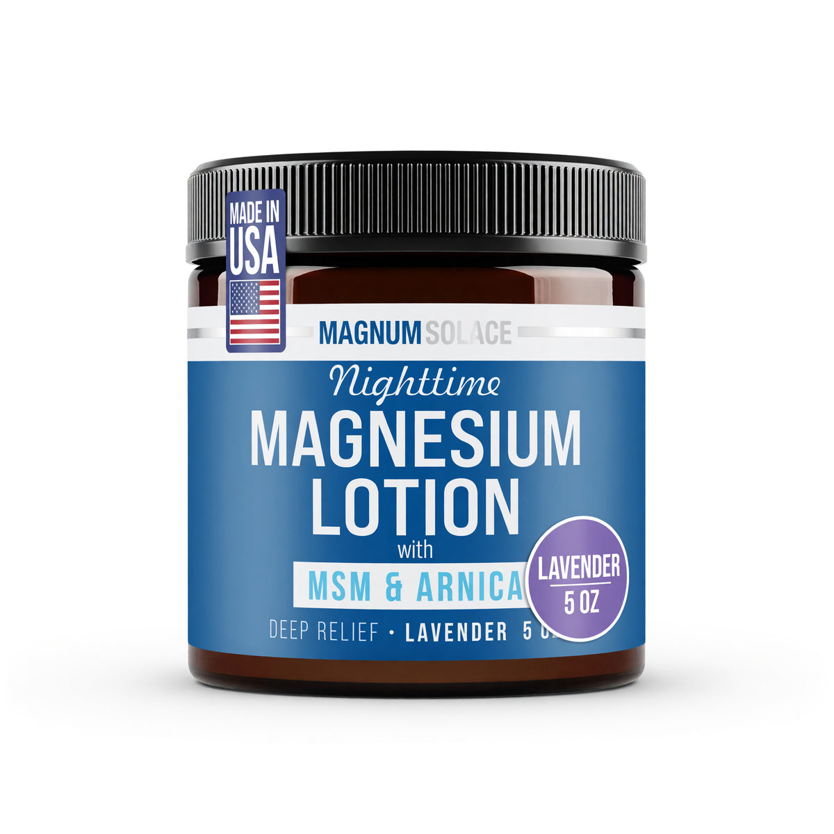 Magnum Solace nighttime magnesium lotion, 5 oz, lavender with MSM & arnica