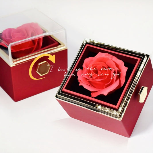 Creative Rotating Rose Jewelry Gift Box
