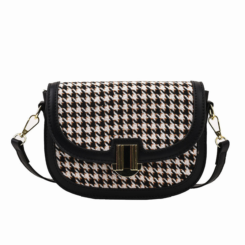 One Shoulder Bag Female Texture Cross-body Semi-round Saddle Bag