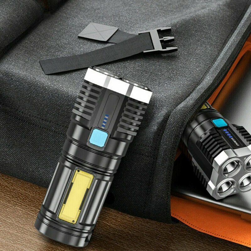 Powerful Tactical Quad-Core LED Flashlight - USB Rechargeable