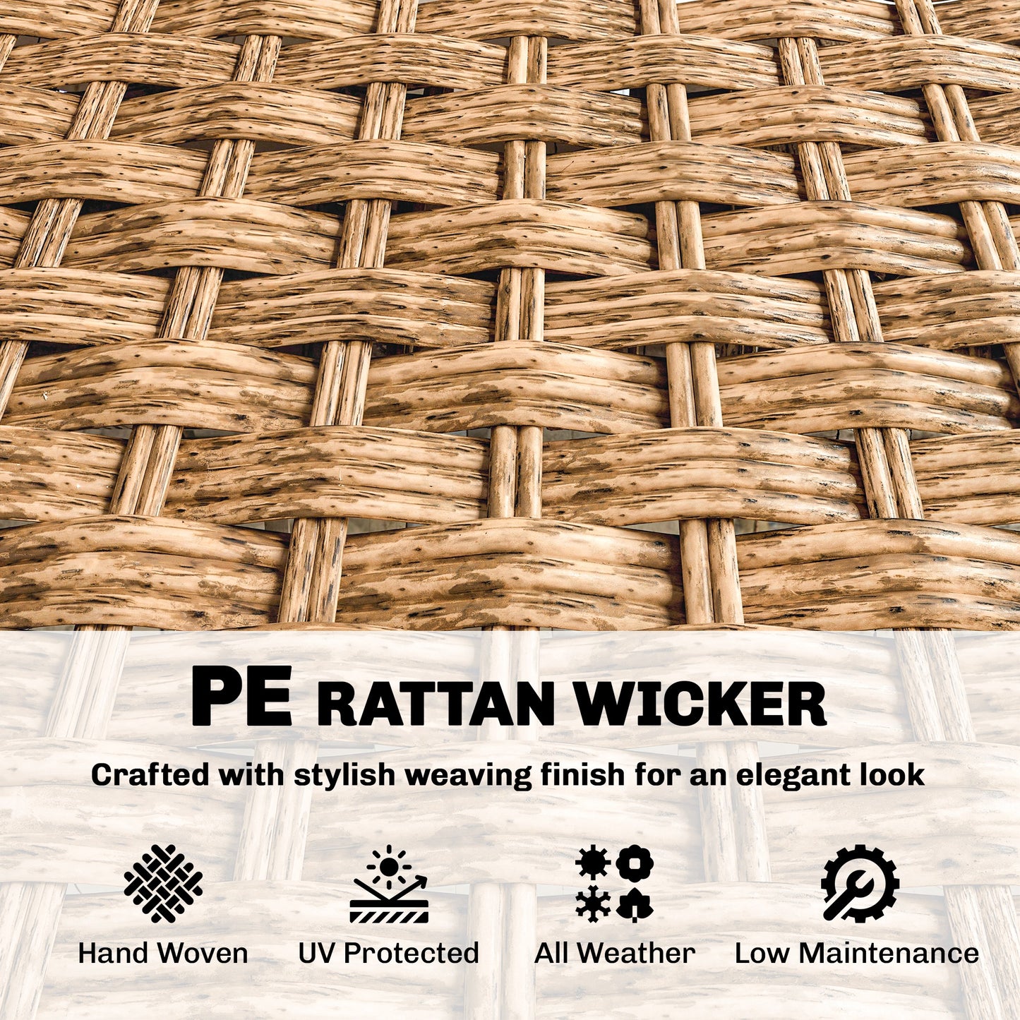 Rattan wicker weave panel with tan woven texture
