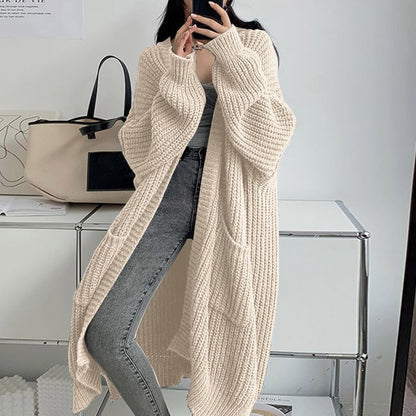 Women's Idle Style Loose Knitted Coat | Thick Oversized Cardigan Idle Style Loose Thick Knitted Coat For | Ectron Online