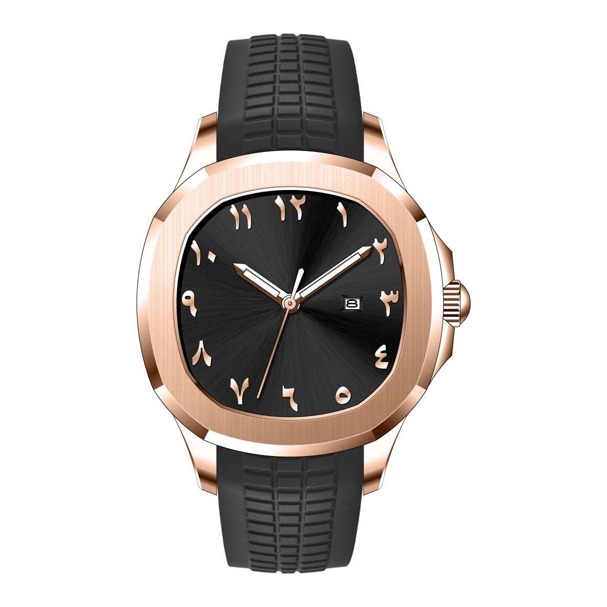 {{ brand }} Men's Grenade Silicone Watch Rose Gold Black Gold Shell - Classic Grenade Silicone Band Waterproof