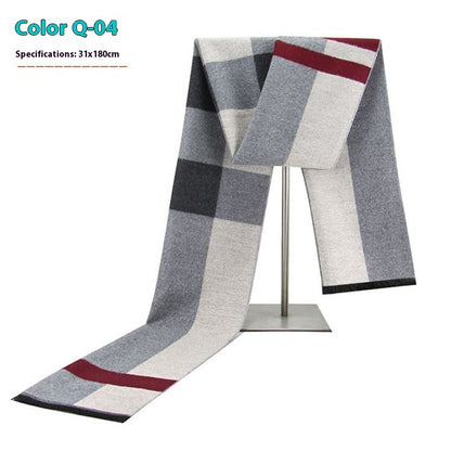 New Men's Cashmere-Like Striped Scarf