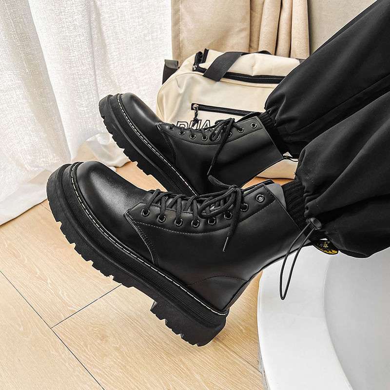 Men’s Black Platform Doc Martens Style Boots Men's Black Platform Doc Martens Boots | Ectron Online