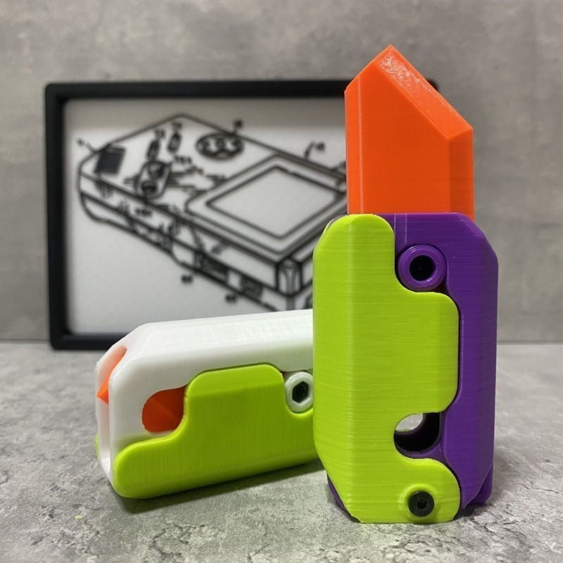 Jumping Knife Pendant | 3D Printed Toy for Children 3D Printing Gravity Cub Jumping Small Radish Knife Mini Model Student Prize Pendant Decompression Toy For Children Gift | Ectron Online