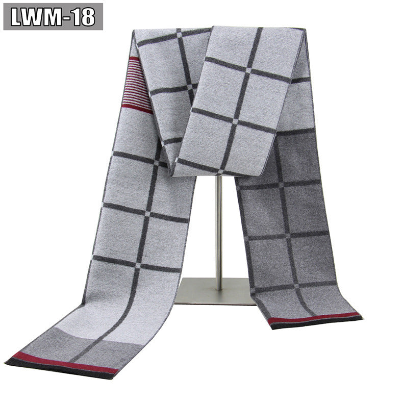 Men's Scarf European And American Cashmere Autumn And Winter Business Plaid