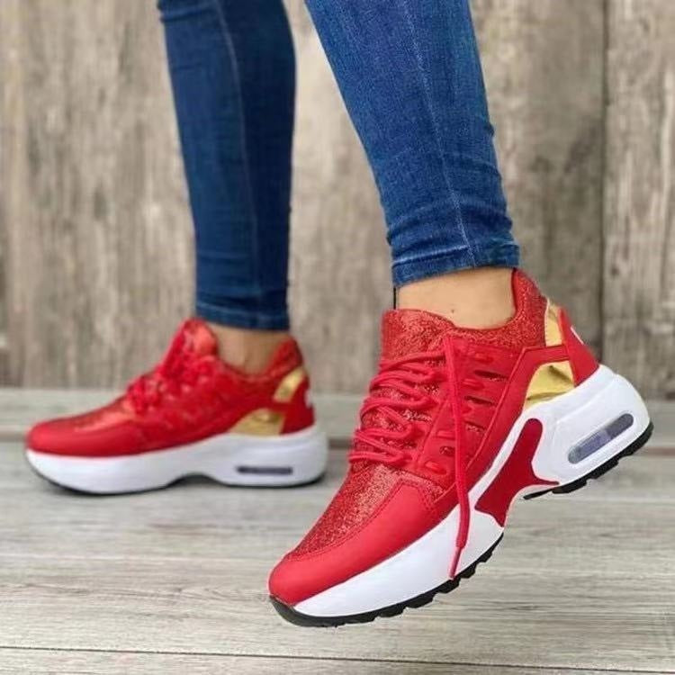 Lace Up Sneakers Women Wedge Heel Running Sports Shoes Lace Up Sneakers Women Wedge Heel Runnin | Ectron Online