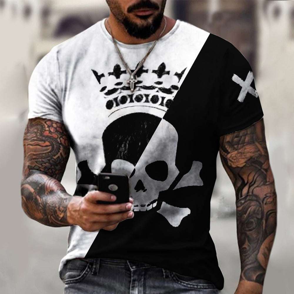 Casual Round Neck Digital Print T-Shirt – Short Sleeve Tee Casual Round Neck Short Sleeve Digital P | Ectron Online